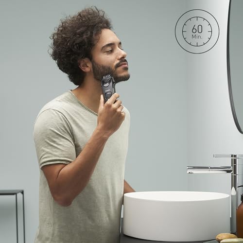 Foto von Panasonic ER-SB40-K803 Bartschneider für Männer, tragbarer, wasserdichter Haarschneider, 20 Längen, fortschrittliche Klingen, Kammaufsatz, kabellos & kabelgebunden, LED-Akkuanzeige, Schwarz