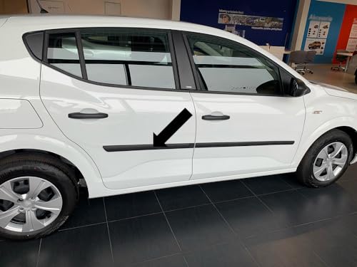 Spangenberg Baguettes de protection latérales noires compatibles avec Dacia Sandero III 3ème génération type DJF à partir de 01.2021- F3