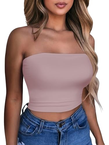 Image of Summer Tube Tops Basic Crop Tops for Women Strapless Tank Casual Tunics Sexy Short Shirts 2026