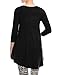 BIADANI Women's 3/4 Sleeve Tunic Top With Side Pockets Black XX-Large