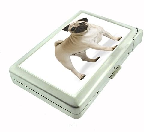 Dog pug 03 Cigarette Case w Built In Lighter