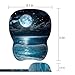Mouse Pad with Wrist Support,Non Slip Mousepad Wrist Rest for Office, Computer, Moon Illuminating The Clear Blue OceanErgonomic Support Mouse Mat