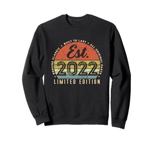 Est 2022 Vintage Edition Classic Born in 2022 Retro Birthday Sudadera