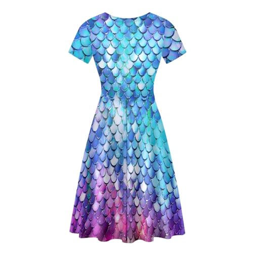 Image of Biyejit Women's Summer Casual Short Sleeve T-Shirt Swing Dress Crew Neck Plus Size S-4XL