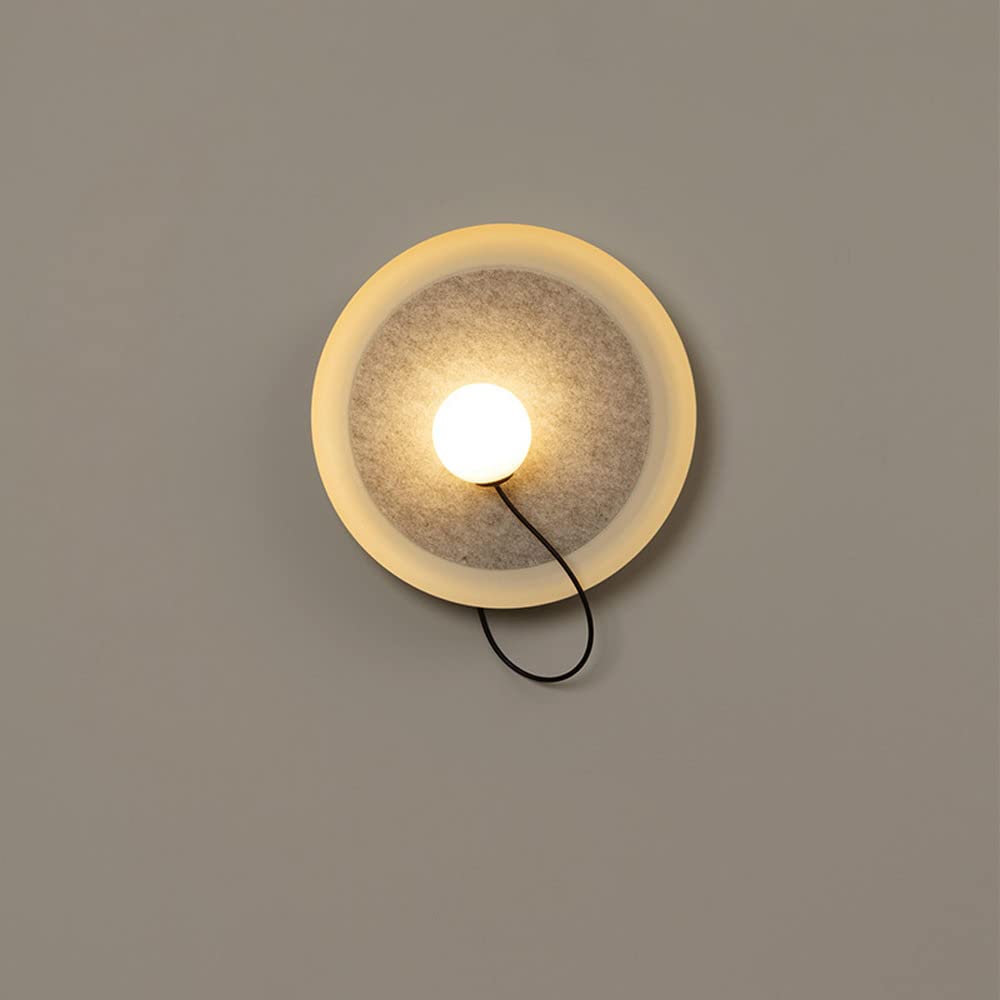 SXECAEPS Modern Wall Light Round Sconce Adjustable White Globe Lamp Shade, Home Decor Lighting Fixture G9 Mounted Lamps for Bedroom Bedside Living Room Hallway