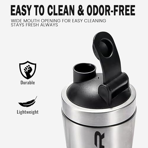 Image of Mayor 750ml Stainless Steel Gym Protein Shaker Bottle with Mixing Ball | BPA Free & Leak Proof (Silver)