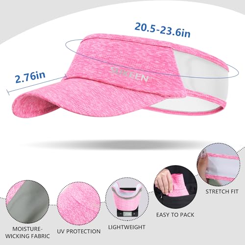 Image of Sukeen Sports Sun Visor Men Women Lightweight Portable Cooling Stretchy Visor Hat for Running, Golf, Daily Wear