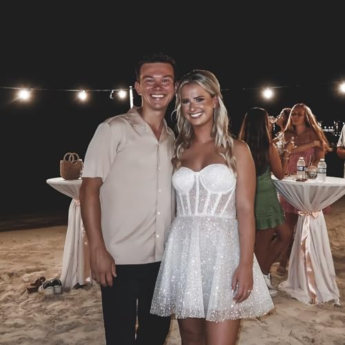 Fivsole Short Wedding Dress 2025 Lace Applique White Short Bridal Shower Dress Mini Homecoming Dresses2