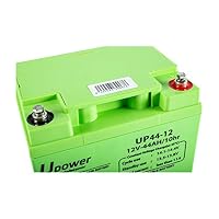U-Power AGM Batterie 12V 44Ah, VRLA Bleiakku wartungsfrei, wiederaufladbar, Schraubanschluss M6, für USV/UPS, Alarmanlagen, Solaranlagen & Sicherheit – Ansicht 5