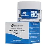 Dentasheen Teeth Whitening Powder – Dentist-Approved Tooth Whitener – Enamel-Safe, Peroxide-Free & Sensitivity-Free – Removes Coffee, Tea, Wine & Smoking Stains – Fresh Mint – 6 Month Supply