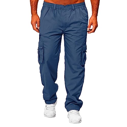 Pantaloni cargo da uomo, leggeri, con elastico in vita, per