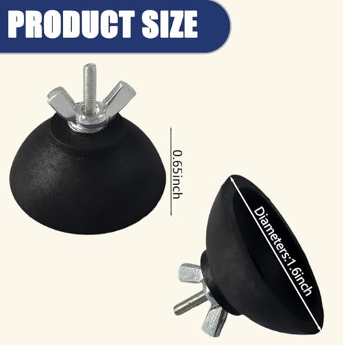 2 Pairs Reacher Gripper Replacement Rubber Cups, Outdoor Heavy Duty Grabber Tip Parts with Lock Nuts for Reacher Repair,Tool-Free Installation - Image 3