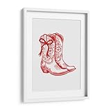 Canvas Lab | Red Cowgirl Boots with Bow by Jolly and...