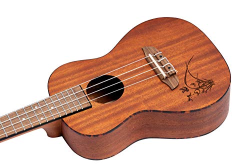 Ortega Guitars Ukulélé Concert acoustique – gaucher – Série Bonfire – table sapele avec motif gravé au laser (RU5MM-L) - Les Beatles, Paul McCartney, John Lennon, RIngo Starr, George Harrison Ortega Guitars Ukulélé Concert acoustique - gaucher - Série Bonfire - table sapele avec motif gravé au laser (RU5MM-L) – Image 4