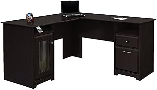 Bush Furniture Cabot L Shaped Computer Desk in Espresso Oak