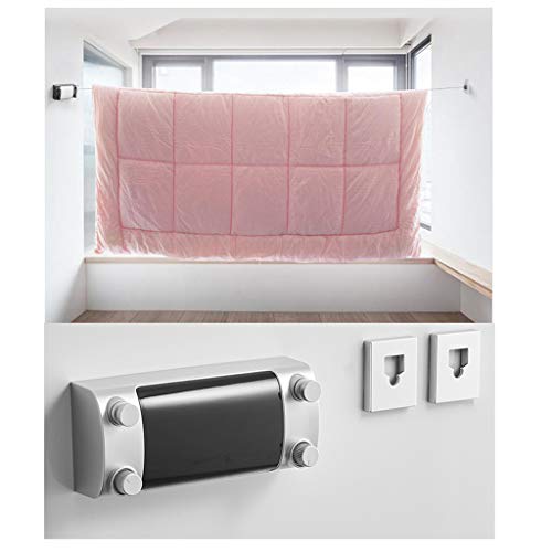 Laundry Rack, Retractable Airer, Wall Mounted Indoor Dryer No Drilling Clothes Drying Rope Washing Line 4.2M Drying Spaceabs Plastic Box (Dual Use) - Image 4