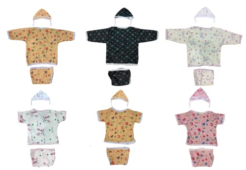 Image of TANGY Adorable Newborn Dress with Built-in Mittens for Extra Warmth and Style Top Set (Pack of 3)