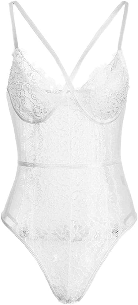 Women's Babydolls Sexy Backless Women Floral Lace V Neck Lingerie