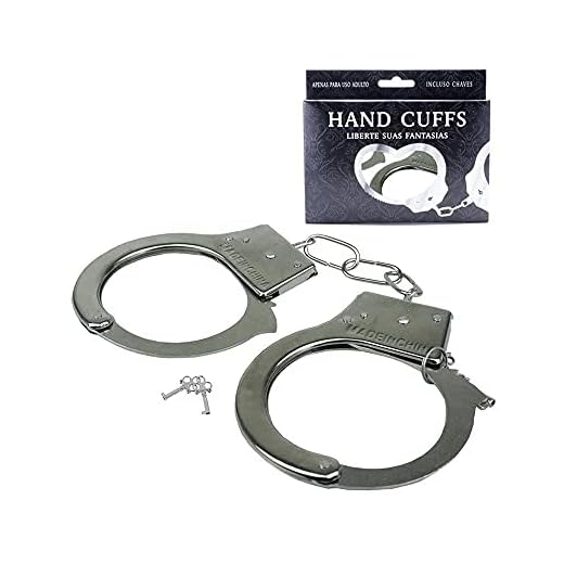 Algema de Metal com Par de Chaves e Trava de Segurança Cromado - Youvibe REF:AL001