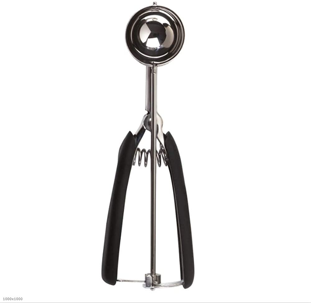 Eiscreme-Scoop-Edelstahl-Eiscreme mit Auslöser Kekslöffel Melone-Löffel-Set 3-TLG für Home-Restaurant (Größe: s) (Size : Medium)