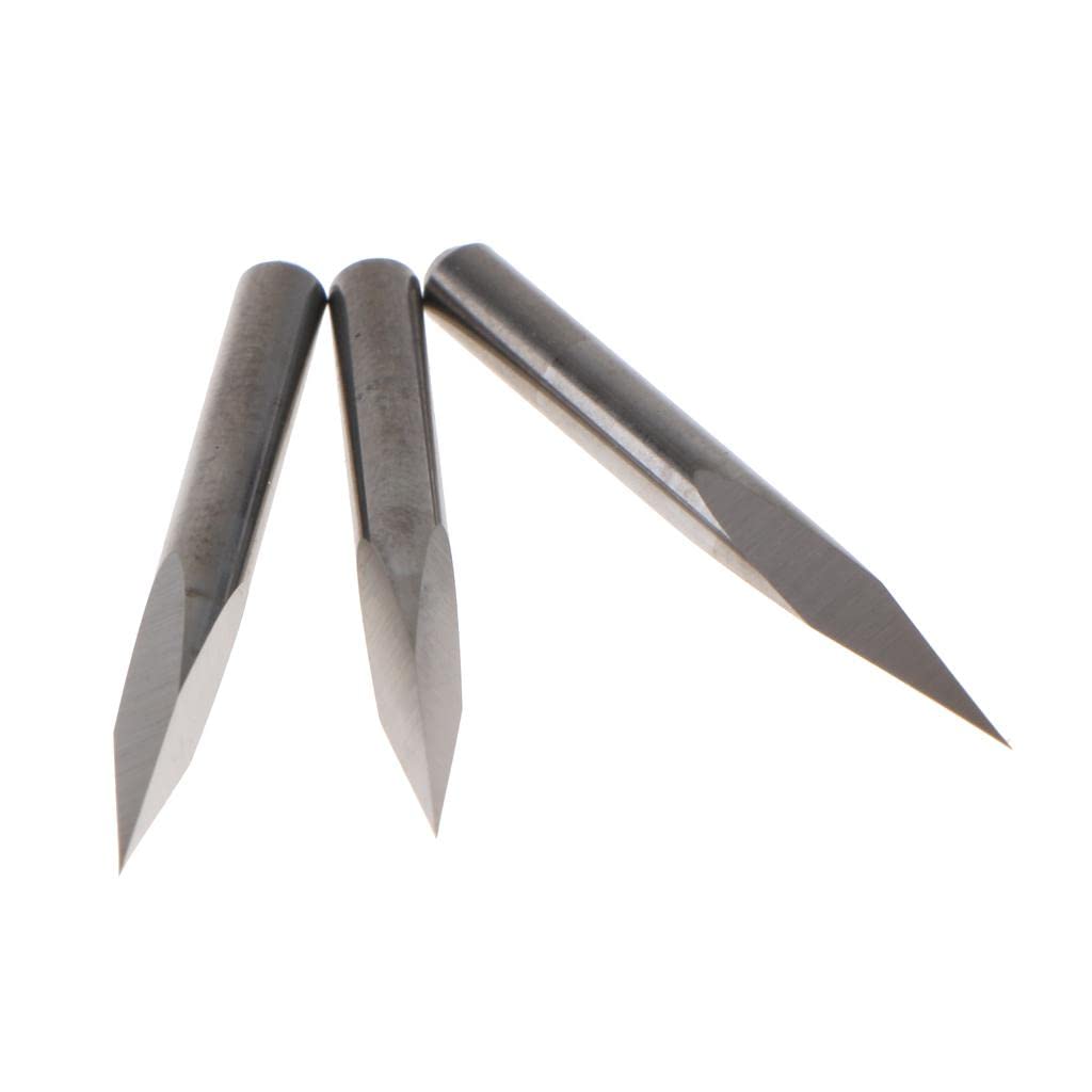 Juego de Brocas de Grabado de Acero de Precisión para Fresadora CNC - Paquete de 10, Gris plateado-15 grados