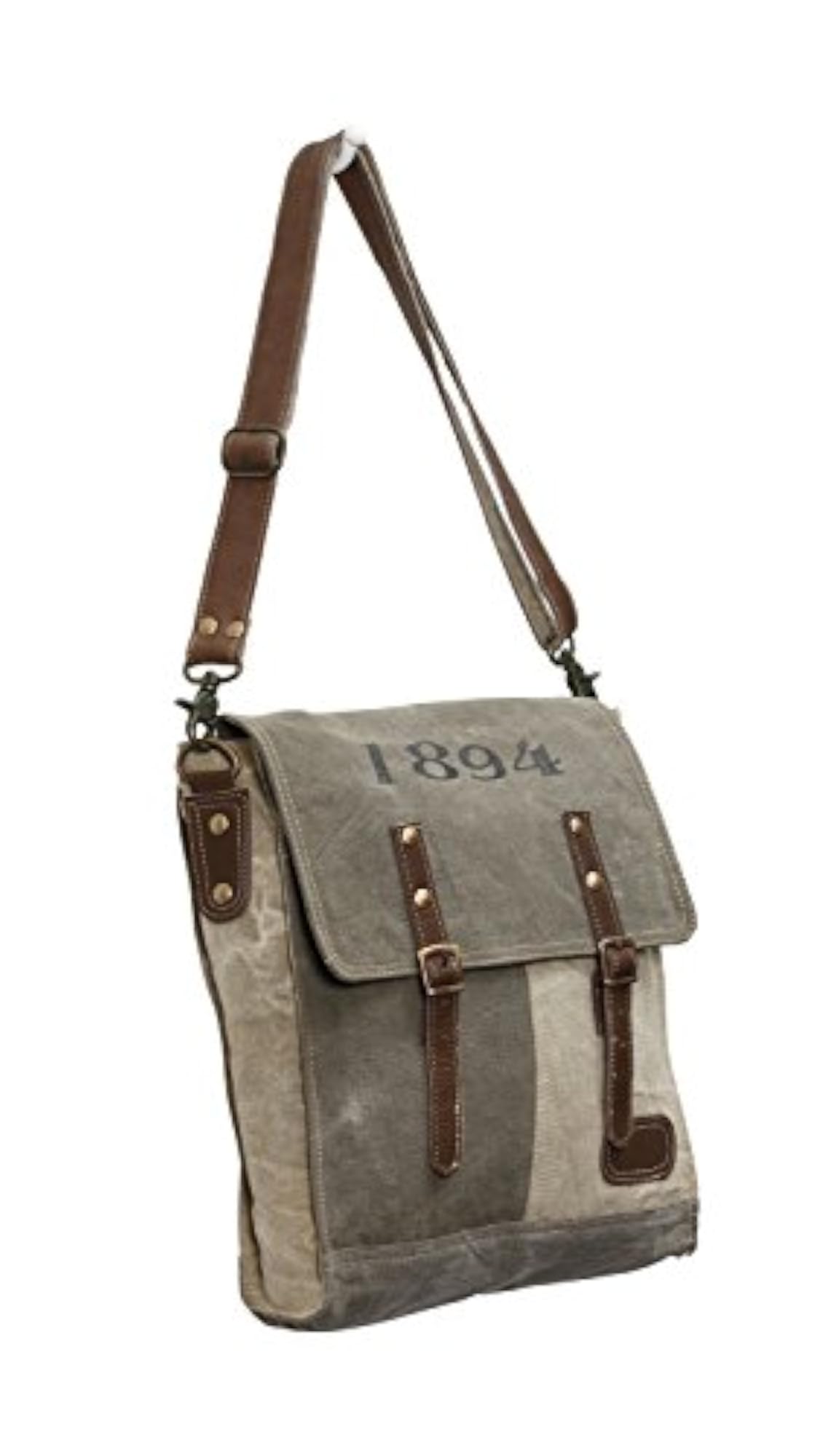 Upcycled Canvas Messenger Bag, Eco-Friendly Design