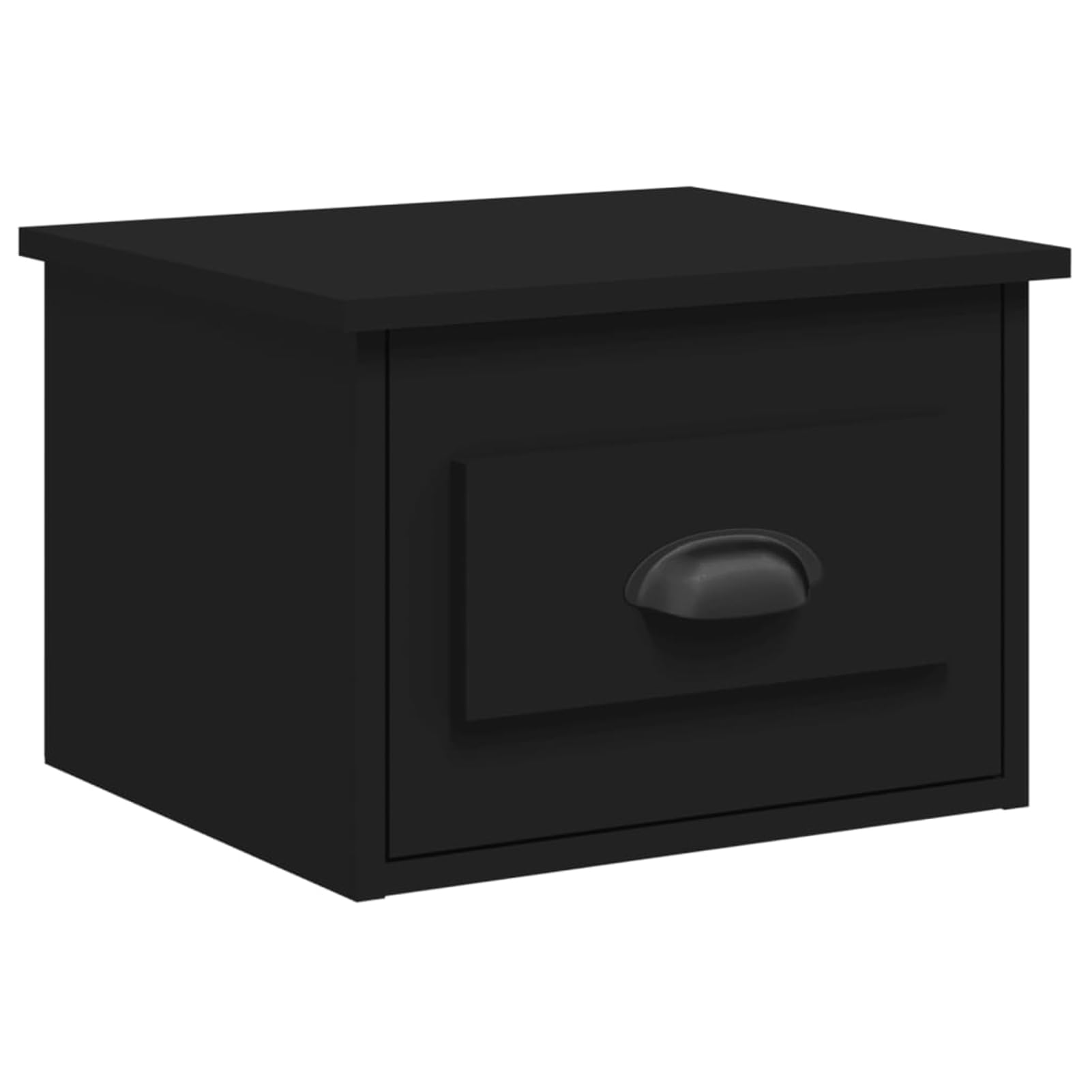 Gecheer Comodino da parete nero 41,5 x 36 x 28 cm, tavolino galleggiante con cassetto, comodino armadio laterale sospeso supporto per telefono per camera da letto, soggiorno