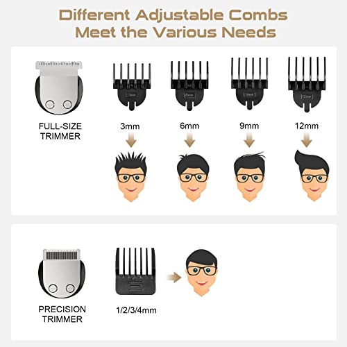 Beard Trimmer, Cordless Hair Clippers For Men Body Hair Trimmer, Mustache Nose Facial Cutting Groomer, Waterproof Electric Shaver 11 In 1 Grooming Kit, Usb Rechargeable & Led Display 1.0 Count #TOP5