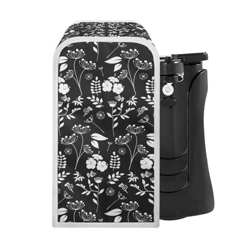 Suhoaziia Electric Can Opener Dust Cover Black White Floral Can Opener Dust Cover for Women Dust Covers for Kitchen Appliances Cover Home Decor Insulated