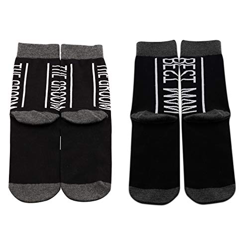 Mbmso Groom Socks Best Man Socks Groom Socks Men Wedding Day Socks Groom Proposal Gifts Bachelor Party Gifts (1 Pairs The Groom +1 Pairs Best Man Sock) #TOP1
