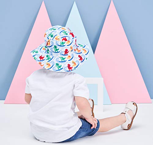 Image of Home Prefer UPF50+ Wide Brim Sun Hat Boys Girls Sun Protection Hat Zoo Beach Swim Safari Bucket Hat for Baby Toddler Kid