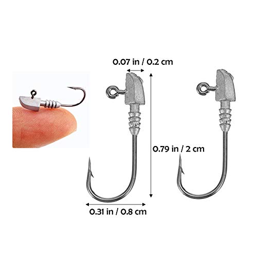 BESPORTBLE 10 peças de anzóis de pesca, gancho prático de cabeça de chumbo, gancho de isca de pesca