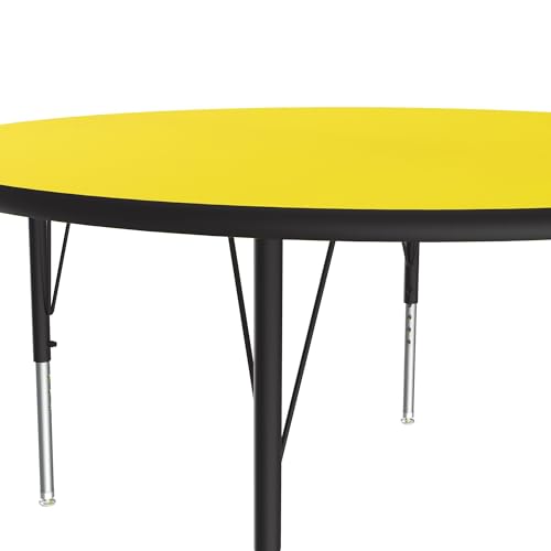 Correll-48-Round-Classroom-Activity-Table-Height-Adjustable-19-29-Yellow-Durable-High-Pressure-Laminate-School-Furniture-Made-in-The-USA Correll 48 Round Classroom Activity Table Height Adjustable 19 29 Yellow Durable High Pressure Laminate School Furniture Made in The USA