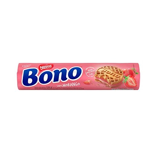 Bono, Biscoito Recheado, Morango, 126g