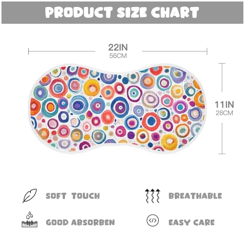 Baby Burp Cloths, Soft Absorbent Burping Cloths for Babies, Cotton Milk Spit Up Rags, Large Size for Newborns, Baby Boys and Girls (Colourful Circles)4