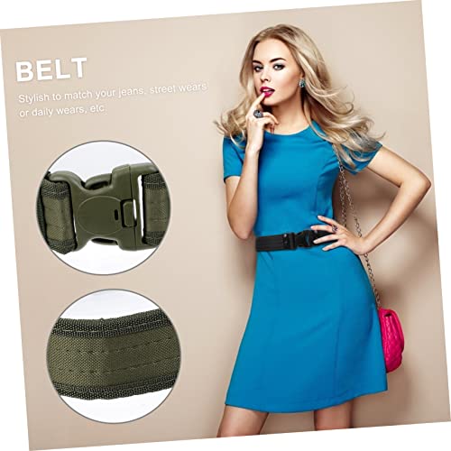 Healifty Outdoor Camping Waist Belt for Men Military Green Camouflage Nylon Strap Lightweight Breathable Mountaineering Belt with Quick Release Buckle Flexible for Hiking and Training4