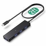 Fácil de Transportar: este hub usb c es de tamaño pequeño, fácil de poner en la bolsa de la computadora. Puede llevarlo consigo incluso si está en viajes de negocios. Y el cable de 60 cm puede aumentar o acortar su espacio de trabajo a voluntad.