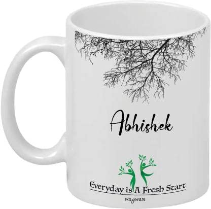 VOLTX DESIGN Abhishek Printed VTX-19 Ceramic Coffee Mug  (330 ml)