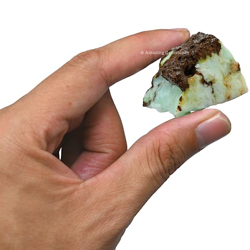 Image of Amazing Gemstone Chrysoprase Raw Crystals and Healing Stones, Natural Rocks for Tumbling - DIY Raw Stones and Crystals, 2 Pieces