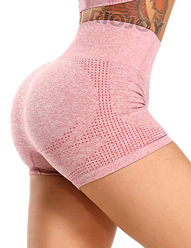 RIOJOY Vital Seamless Sports Shorts Women Dotted High Waist Summer Booty Shorts Gym Running Cycling