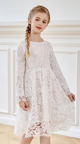 Robe de mariée en dentelle d'exception SMILING PINKER à manches longues brodées - 2