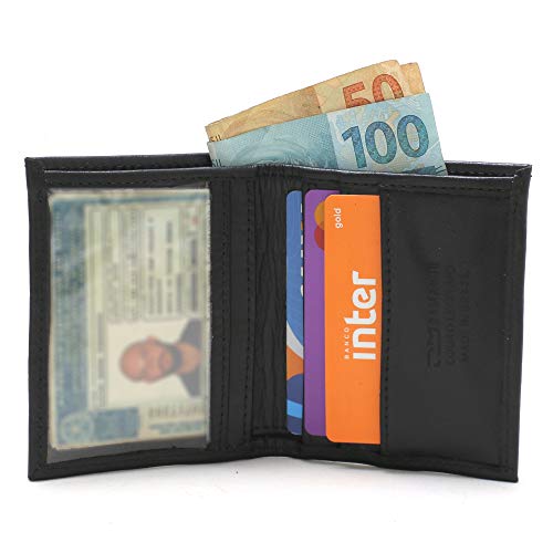 Carteira Masculina Pequena P/Cartões e Cédulas Tamanho:Único;Cor:Preto;Genero:Masculino