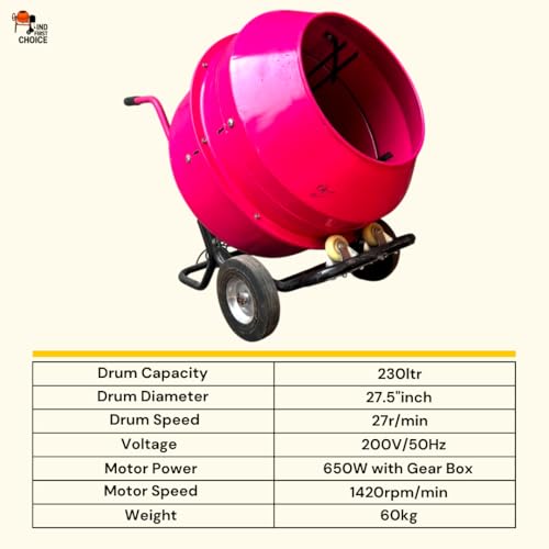 Image of Electric Concrete Mixer Machine | Heavy Duty Portable Cement Mixer for Construction & RCC Work | WITH ELECTRIC MOTOR