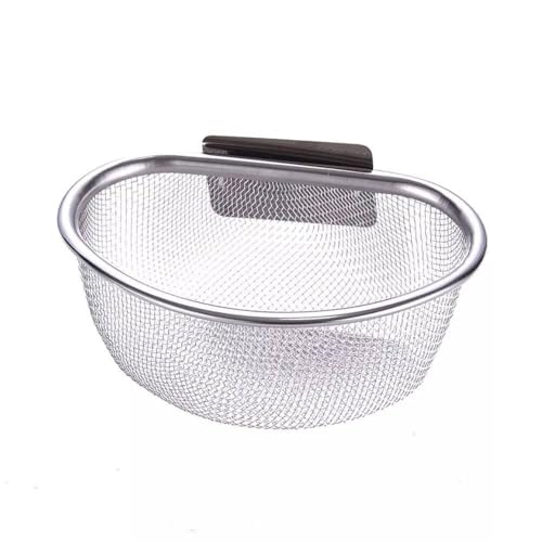 Image of Kitchen Sink Drain Strainer Basket, Faucet Hanging Design, Waste Holder & Food Scrap Filter Cup, Plastic Organizer, Scrubber Waste Leaves, Daily Use, Vegetables Scraps Sink, Easy Clean (Steel)