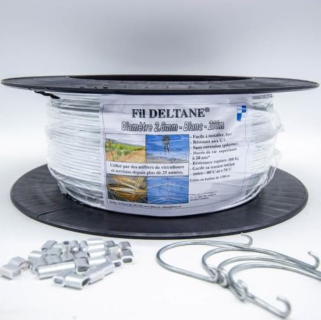 Kit Fil Deltex pour Renfort Structure, Crochet Fil de Fer Ø 60 mm avec Boucle