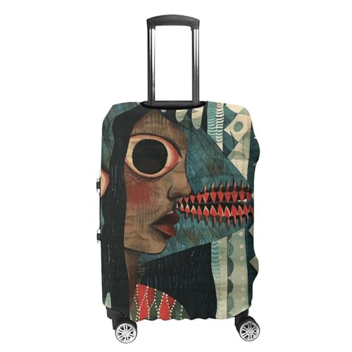 Travel Luggage Cover Elastic Suitcase Protector Anti-Scratch Washable Red Wavy Lines Female Luggage Sleeve Tsa Approved Carry on Covers Baggage Cover Fits 18-32 Inch Luggages4