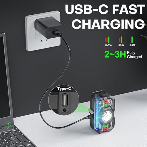 Rechargeable Headlamp Flashlight 3-Pack, 2000 Lumen Super Bright LED Headlight with Red Light, Motion Sensor for Adults Kid, Waterproof Lightweight Head Lamp for Outdoor Camping Running Hiking Fishing - Image 5