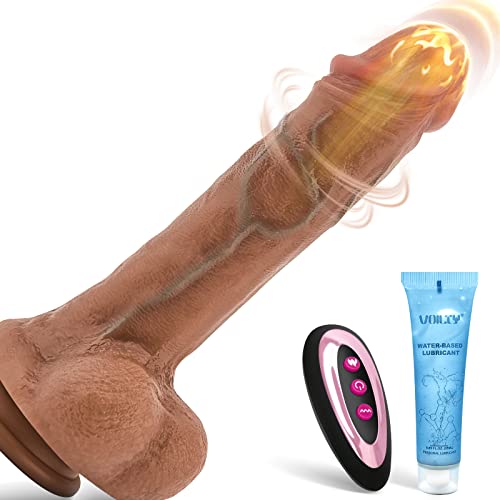 VOILTY Thrusting Dildo Adult Sex Toys for Women, Realistic Dildo Vibrators with 7 Thrusting Swing & 10 Vibration for G Spot Clitoral Anal Stimulation, 8.86 inch Dildos Vibrator with Strong Suction Cup
