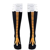 Damaill Chicken Leg Socks Womens Mens Novelty Funny Crazy Socks Knee-High Turkey Socks Funny Gifts(m)
