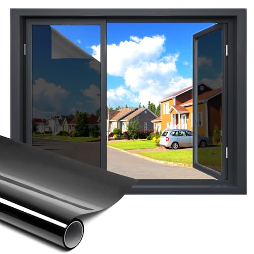 Catálogo para Comprar On-line Decoración de ventanas los mejores 10. 50 FBXGT Película de Vinilo para Ventanas-40x500CM Película Decorativa de Vidrio Privacidad y Bloqueador de Luz Diurna Vinilo Adhesivo Negro para Ventana Window Film Película...